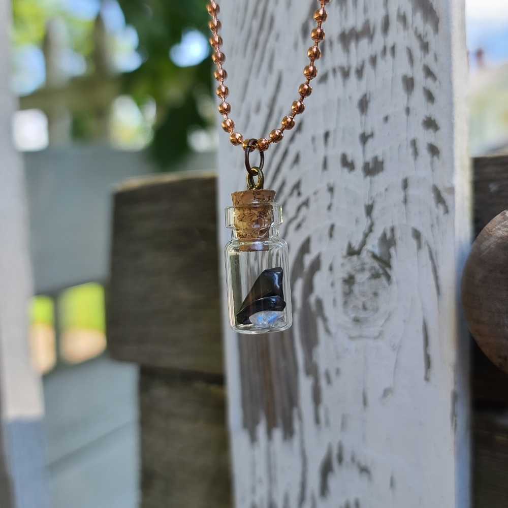 *BOGO*EMF protection necklace// SHUNGITE+MOONSTONE